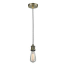 Bare Bulb Mini Pendant shown in the Antique Brass finish