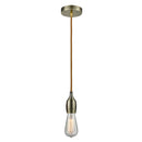 Bare Bulb Mini Pendant shown in the Antique Brass finish