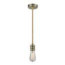 Bare Bulb Mini Pendant shown in the Antique Brass finish