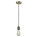 Bare Bulb Mini Pendant shown in the Antique Brass finish