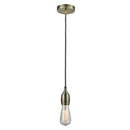 Bare Bulb Mini Pendant shown in the Antique Brass finish