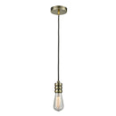 Bare Bulb Mini Pendant shown in the Antique Brass finish