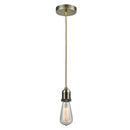 Bare Bulb Mini Pendant shown in the Antique Brass finish