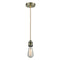 Bare Bulb Mini Pendant shown in the Antique Brass finish