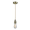 Bare Bulb Mini Pendant shown in the Antique Brass finish