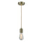 Bare Bulb Mini Pendant shown in the Antique Brass finish