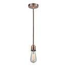 Bare Bulb Mini Pendant shown in the Antique Copper finish