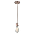 Bare Bulb Mini Pendant shown in the Antique Copper finish