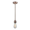 Bare Bulb Mini Pendant shown in the Antique Copper finish