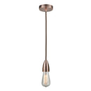 Bare Bulb Mini Pendant shown in the Antique Copper finish