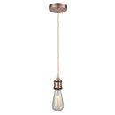 Bare Bulb Mini Pendant shown in the Antique Copper finish