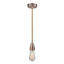 Bare Bulb Mini Pendant shown in the Antique Copper finish