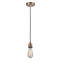 Bare Bulb Mini Pendant shown in the Antique Copper finish