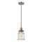 Canton Mini Pendant shown in the Antique Copper finish with a Seedy shade