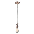 Bare Bulb Mini Pendant shown in the Antique Copper finish