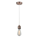 Bare Bulb Mini Pendant shown in the Antique Copper finish