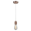 Bare Bulb Mini Pendant shown in the Antique Copper finish