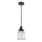 Canton Mini Pendant shown in the Matte Black finish with a Seedy shade