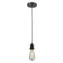 Bare Bulb Mini Pendant shown in the Matte Black finish