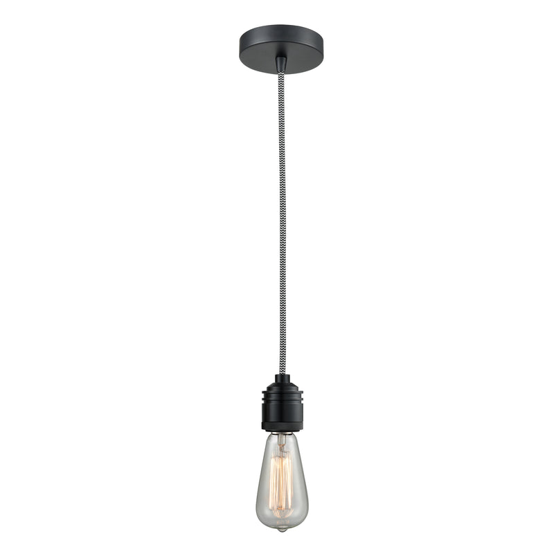 Bare Bulb Mini Pendant shown in the Matte Black finish