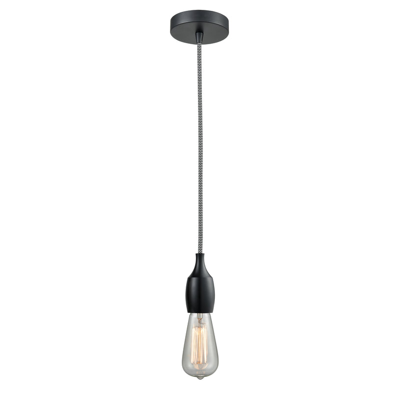 Bare Bulb Mini Pendant shown in the Matte Black finish