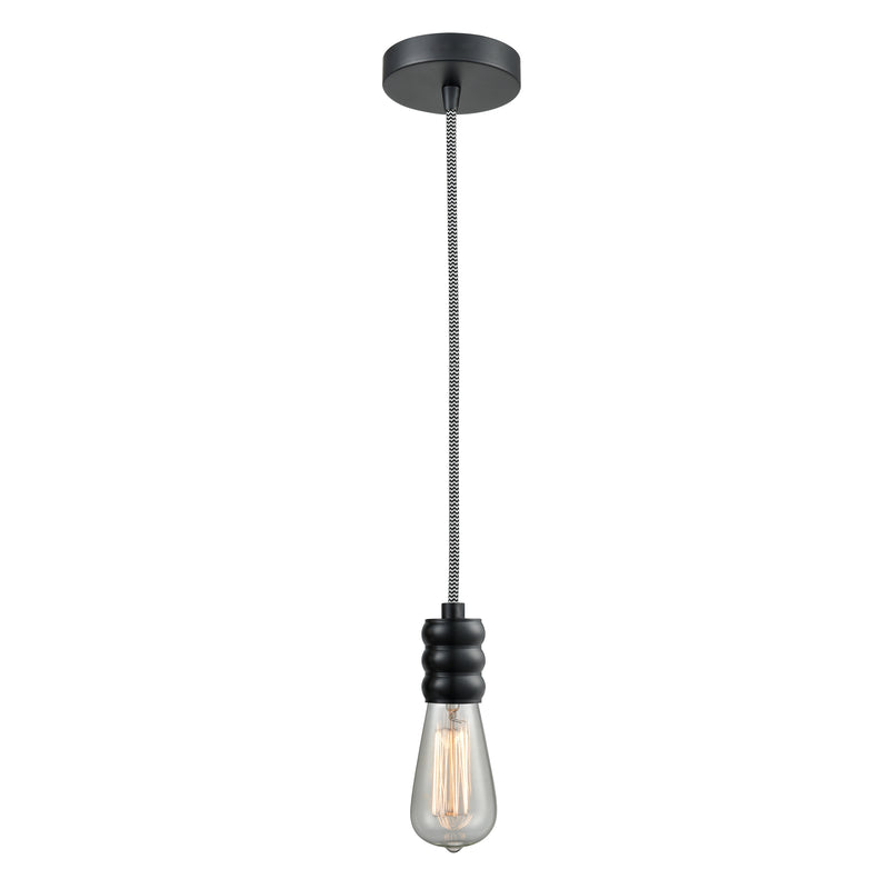 Bare Bulb Mini Pendant shown in the Matte Black finish