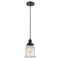 Canton Mini Pendant shown in the Matte Black finish with a Seedy shade