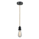 Bare Bulb Mini Pendant shown in the Matte Black finish