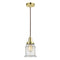 Canton Mini Pendant shown in the Gold finish with a Seedy shade