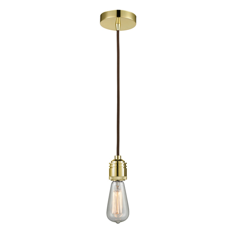 Bare Bulb Mini Pendant shown in the Gold finish