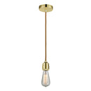 Bare Bulb Mini Pendant shown in the Gold finish