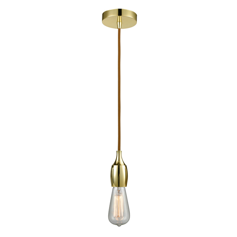 Bare Bulb Mini Pendant shown in the Gold finish