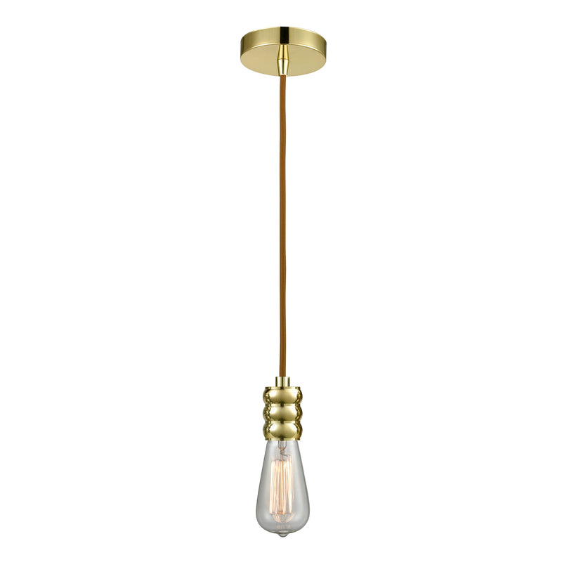 Bare Bulb Mini Pendant shown in the Gold finish