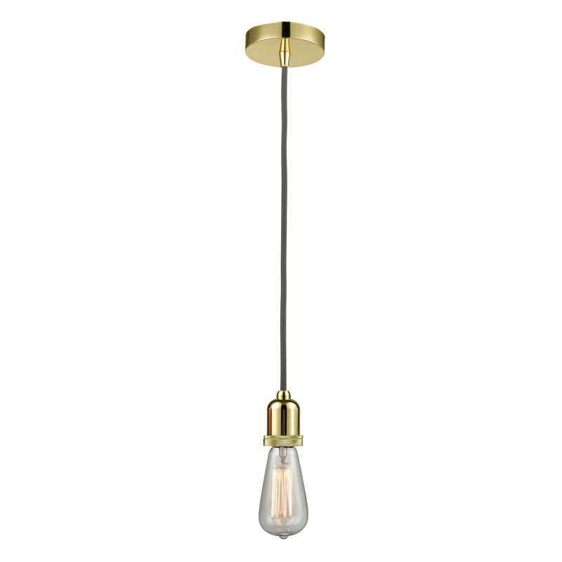 Bare Bulb Mini Pendant shown in the Gold finish