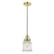 Canton Mini Pendant shown in the Gold finish with a Seedy shade