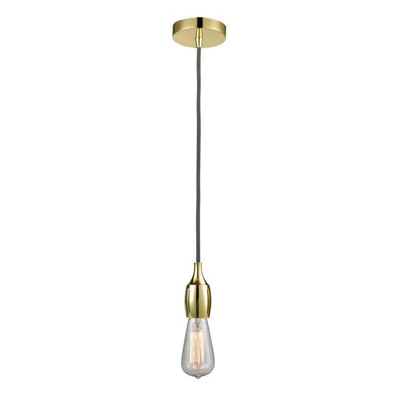 Bare Bulb Mini Pendant shown in the Gold finish