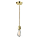 Bare Bulb Mini Pendant shown in the Gold finish