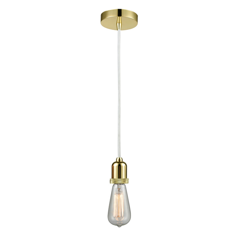 Bare Bulb Mini Pendant shown in the Gold finish