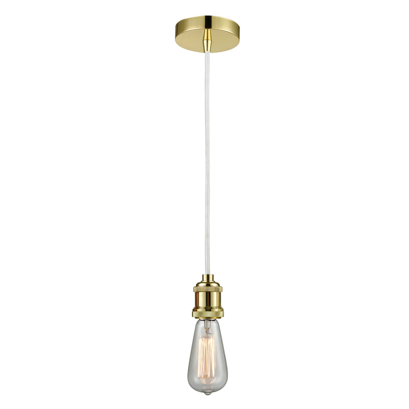 Bare Bulb Mini Pendant shown in the Gold finish