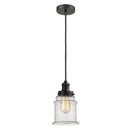 Canton Mini Pendant shown in the Oil Rubbed Bronze finish with a Seedy shade