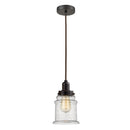 Canton Mini Pendant shown in the Oil Rubbed Bronze finish with a Seedy shade