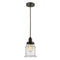 Canton Mini Pendant shown in the Oil Rubbed Bronze finish with a Seedy shade