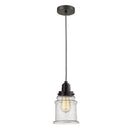 Canton Mini Pendant shown in the Oil Rubbed Bronze finish with a Seedy shade