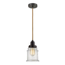 Canton Mini Pendant shown in the Oil Rubbed Bronze finish with a Seedy shade