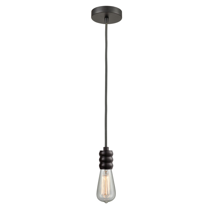 Bare Bulb Mini Pendant shown in the Oil Rubbed Bronze finish