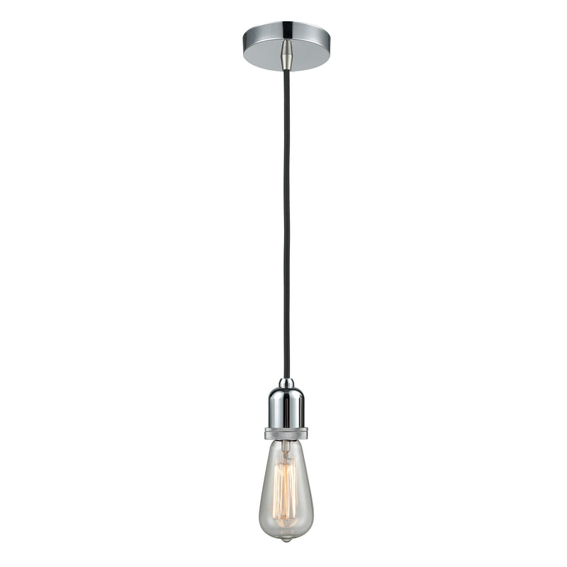 Bare Bulb Mini Pendant shown in the Polished Chrome finish