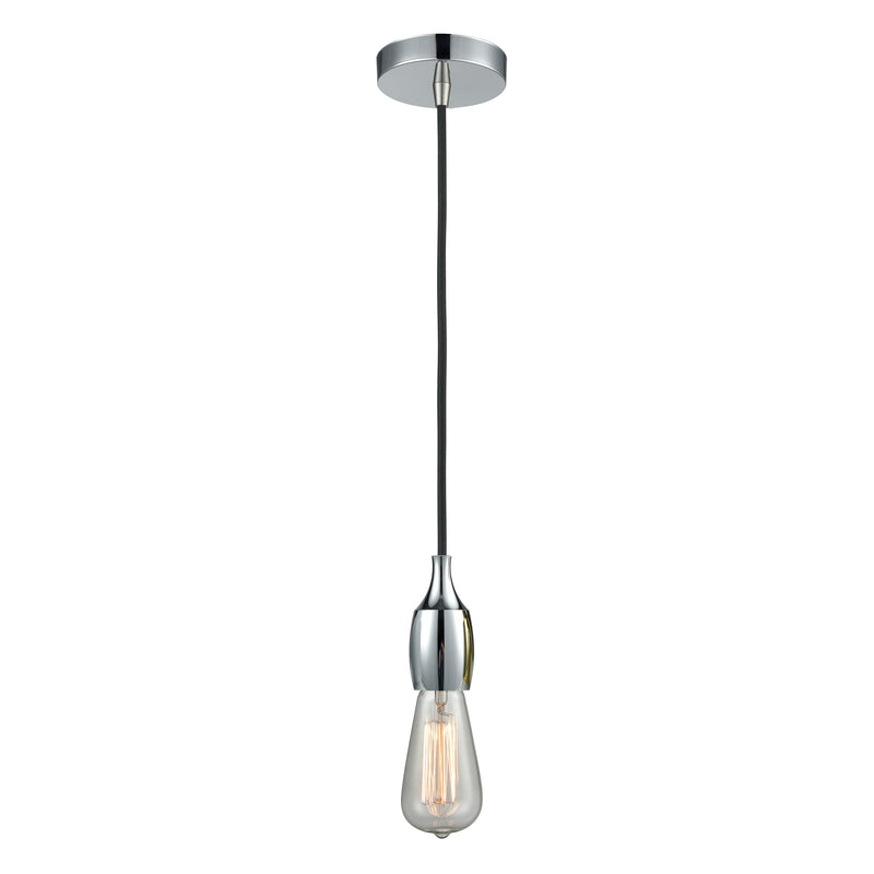 Bare Bulb Mini Pendant shown in the Polished Chrome finish