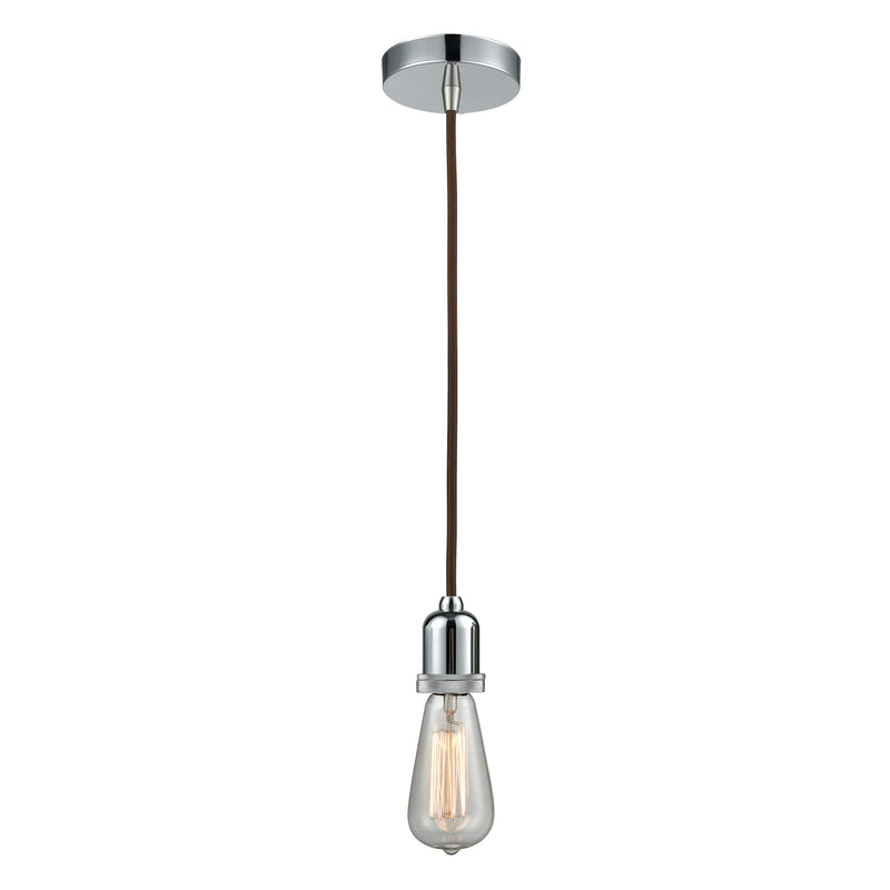 Bare Bulb Mini Pendant shown in the Polished Chrome finish