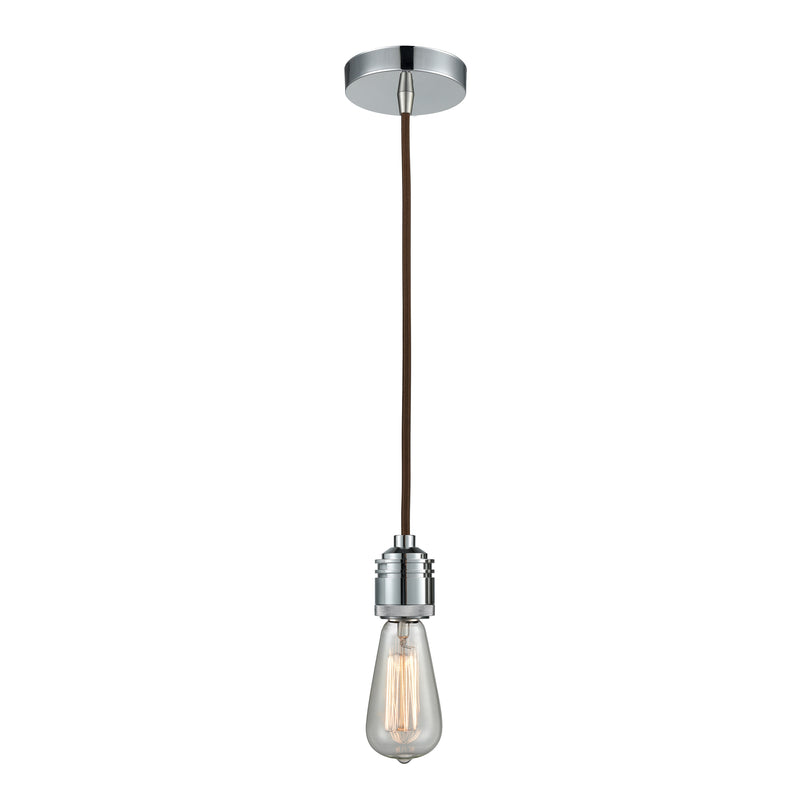 Bare Bulb Mini Pendant shown in the Polished Chrome finish