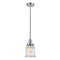 Canton Mini Pendant shown in the Polished Chrome finish with a Seedy shade